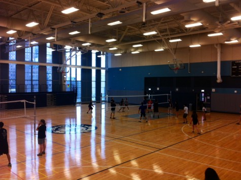 EAGLE'S NEST: Jones new gymnasium sits perched atop the one-year old south building. Home to basketball and volleyball, having a gym in the school eases the athletic budget that used to have to transport athletes to Near North for home competitions.