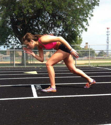 Brittany Lieber '15 practicing for track and field.  Photo provided by Lieber