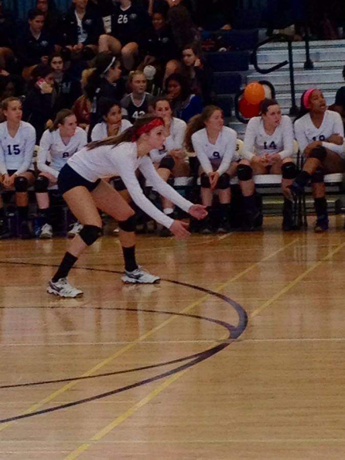 Brittany Lieber playing in a Jones volleyball game.  Photo provided by Lieber.
