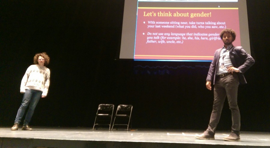  Colin Brown’15  and Brian Coleman lead a discussion about gender.