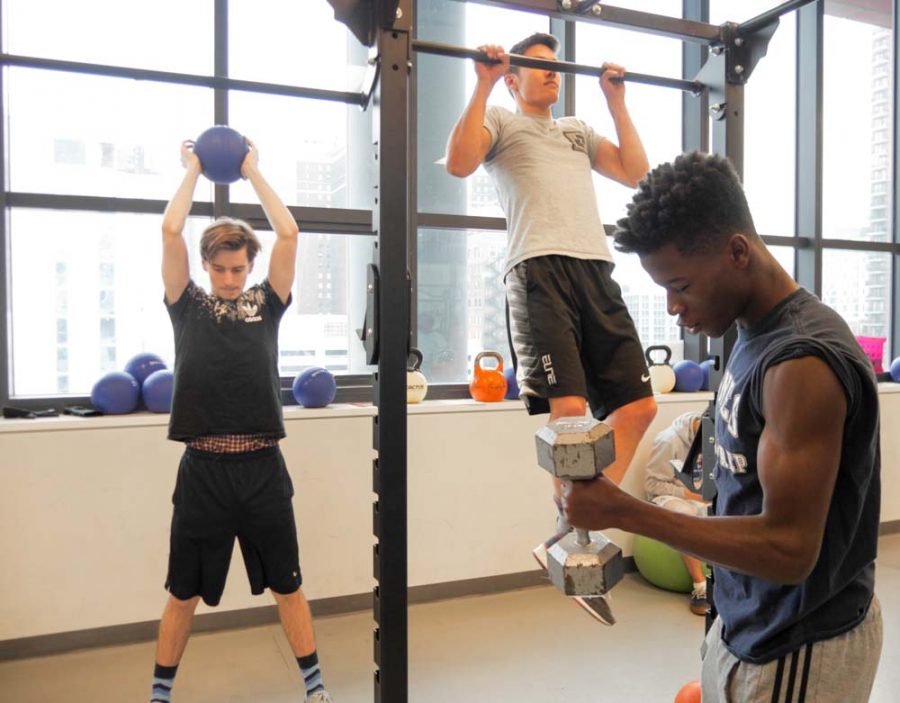 Nate+Russell+17+and+other+members+of+the+group+lift+weights+as+part+of+their+creatine-induced+regimen.