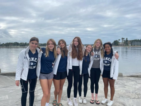 READY: All smiles for the Girls Sailing team on the morning before a regatta in San Diego.