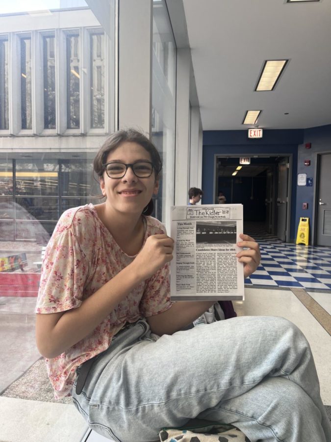 WRITER: Freshman Tess Lacy and her very own newspaper The Kidler.