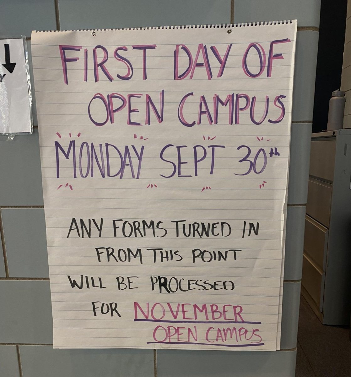 First day of Off-Campus sign!
