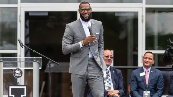 LeBron James after opening a school in Akron, Ohio. Photo Credits: Getty Images 
