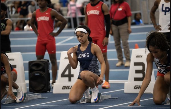 Samaya Butler getting ready to race.